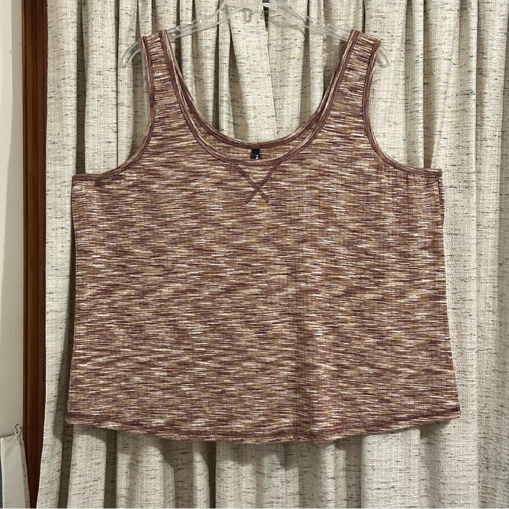 Torrid Sleep Camel Space-Dye Hacci Scoop Neck Lounge Tank - 5X